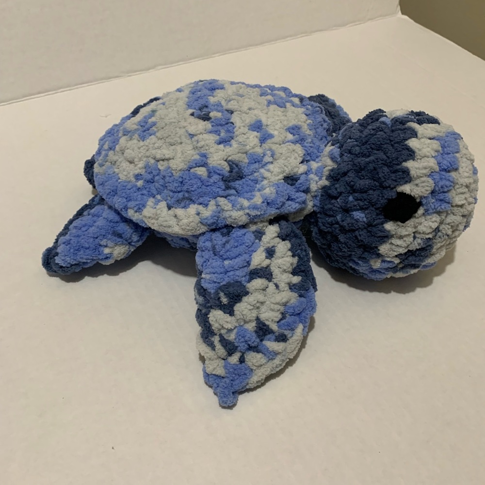 Sea Turtle Nursery Room Decor Soft Plushie Sea Turtle Handmade Crocheted - Picture 4 of 14